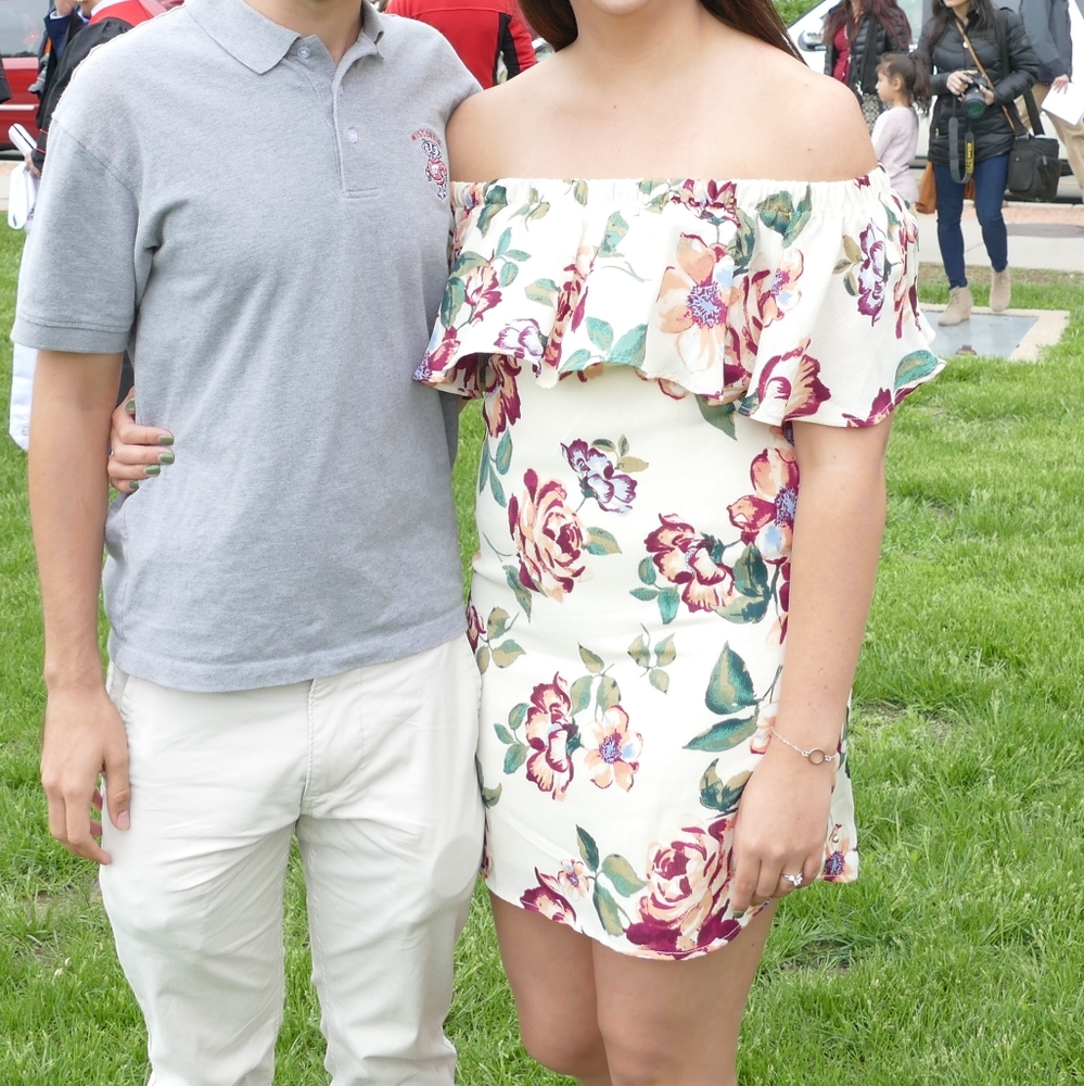 Emerald sundae floral cream dress